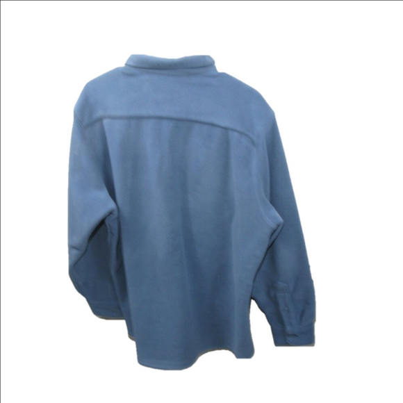 L.L. Bean Blue Fleece Button Front Long Sleeve Shirt Size Large - Picture 5 of 5